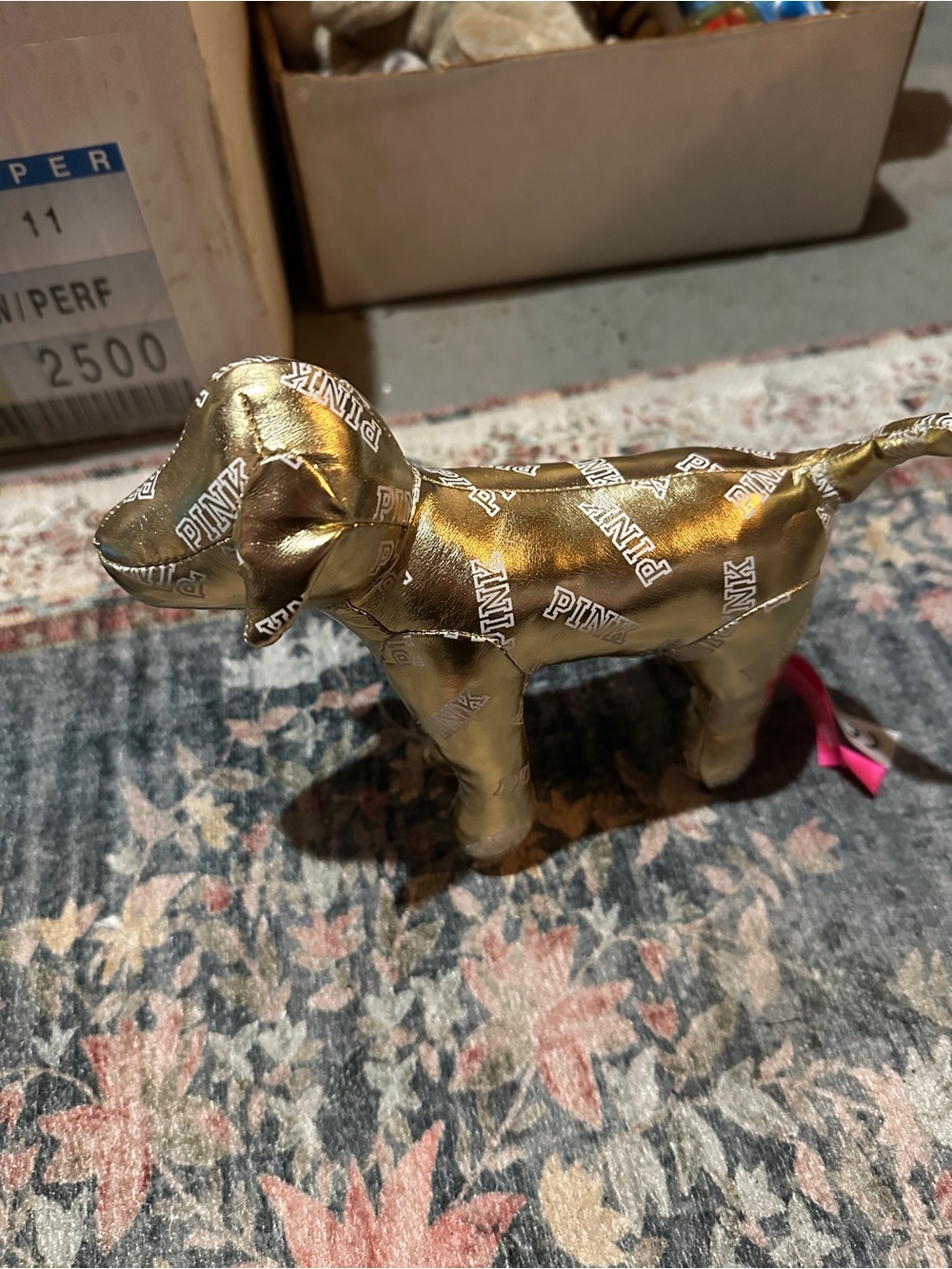 PINK Victoria's Secret Branded Gold Dog Figurine - Picture 2 of 5